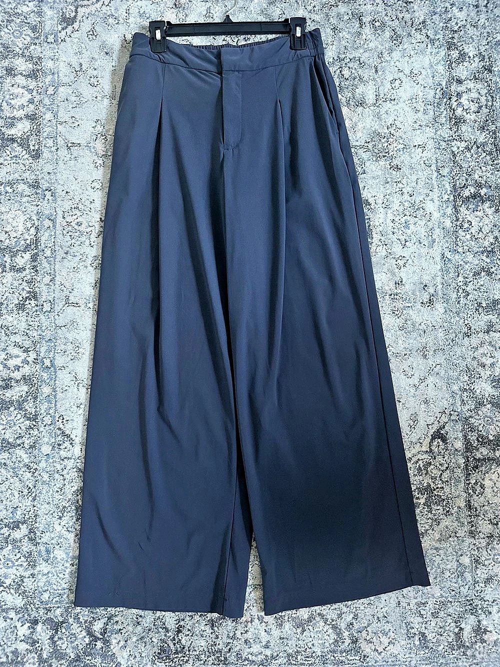 Athleta Pinnacle High Rise Trouser Wide Leg Pants Gray Blue Size 8